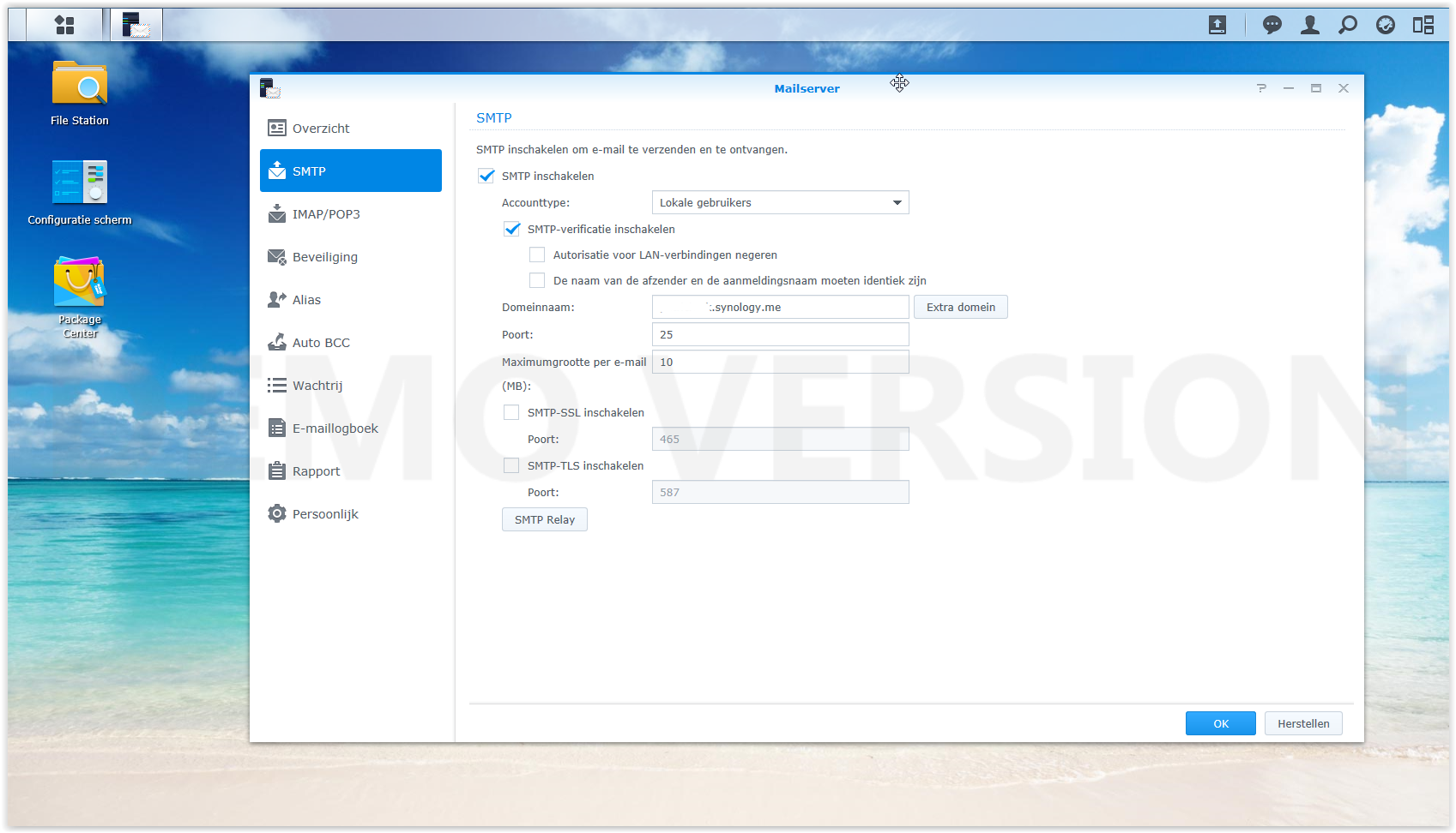 smtp instellingen